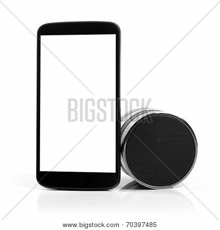 Blank Mobile Phone With Bluetooth Audio Speaker