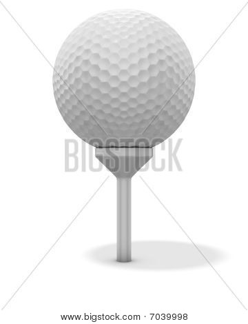 Golf bola no Tee vermelho - com Clipping Path