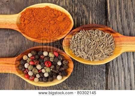 Spices In Spoons