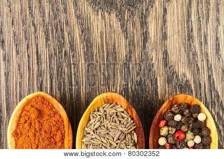 Spices In Spoons