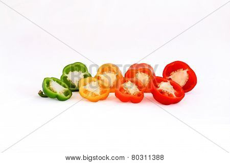 Peppers in four colors