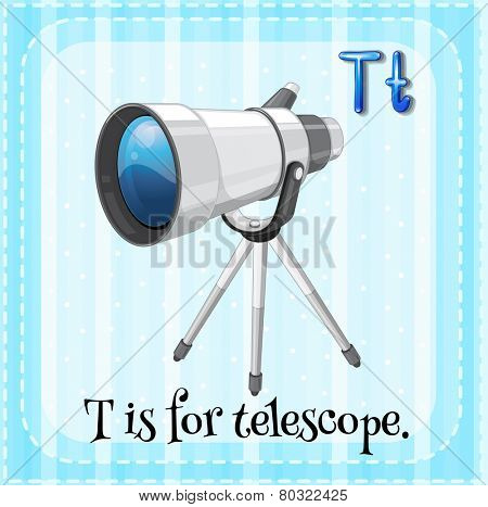 A letter T which stands for telescope