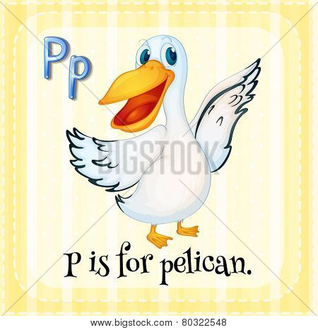 A letter P which stands for pelican