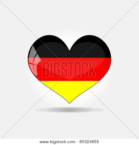 Germany Flag Heart Glossy Button