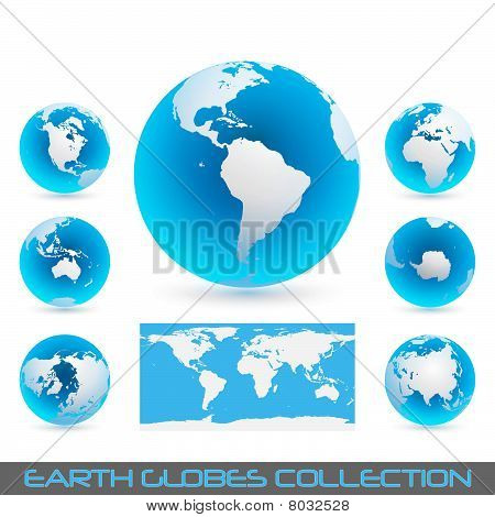 Aarde Globes blauw - licht
