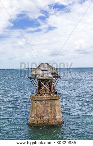 Old Railroad Bridge On The Bahia Honda Keys