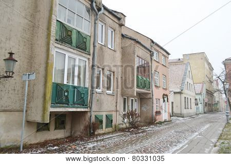 Street In Center Of Klaipeda.
