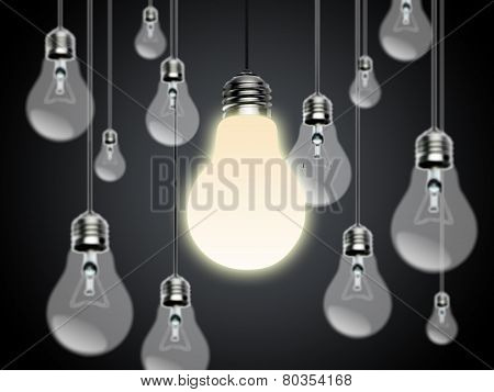 Light bulbs with Idea Conzept