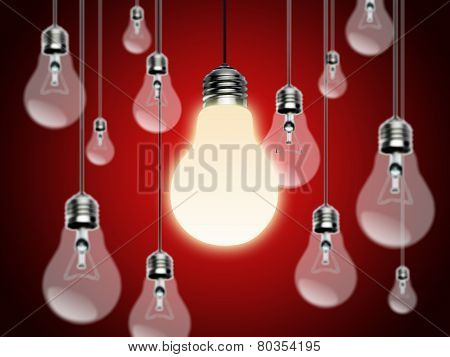 Light bulbs with Idea Conzept