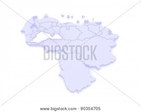 Map of Barinas. Venezuela. 3d