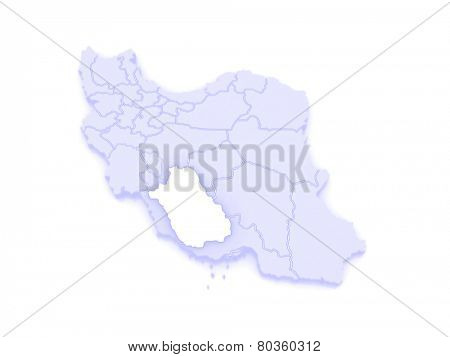 Map of Farce. Iran. 3d