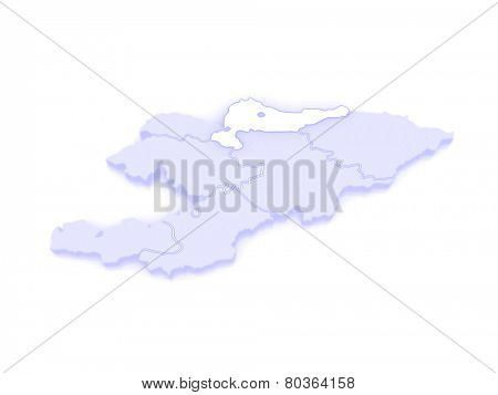 Map of Chui. Kyrgyzstan. 3d