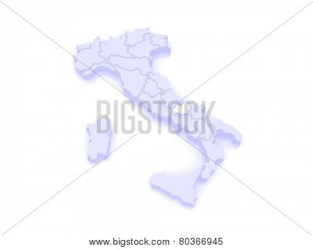Map of Molise. Italy. 3d