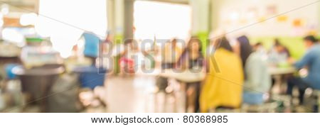 Restaurant Blur Background With Bokeh Image