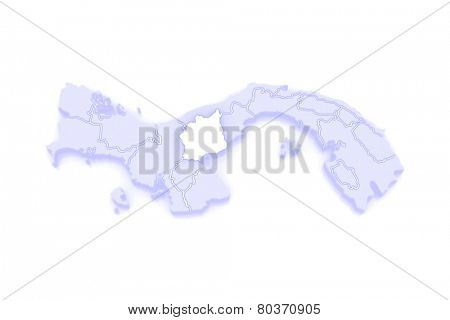 Map of Cocle. Panama. 3d