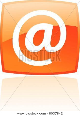 Ícone e-mail laranja brilhante
