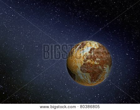Rusty Earth In Space