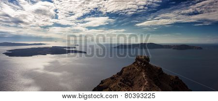 Panorama Of The Santorini Volcano