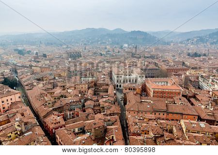 Aerials view of Bologna