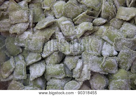 green fresh pasta