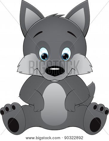 Cute wolf on a white background
