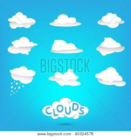 Vector illustration of clouds collection