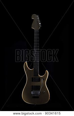 Sexy electric guitar natural wood.