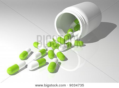Capsule fuori dal vaso verde