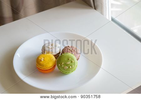 Orange, White, Brown Green Magaroon