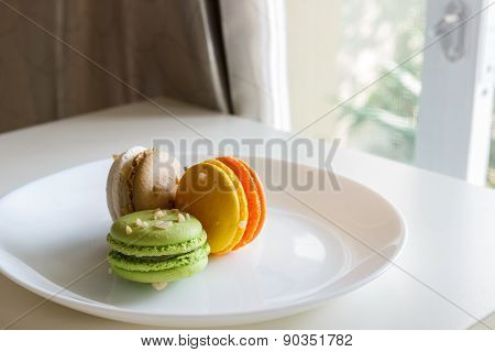 Orange, White, Brown Green Magaroon