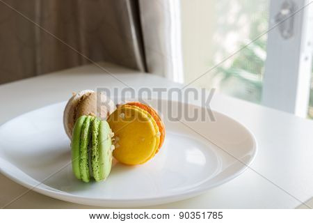 Orange, White, Brown Green Magaroon
