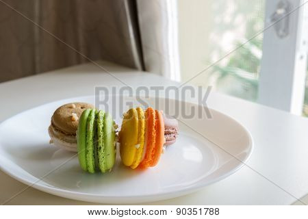 Orange, White, Brown Green Magaroon