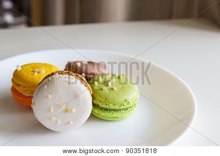 Orange, White, Brown Green Magaroon