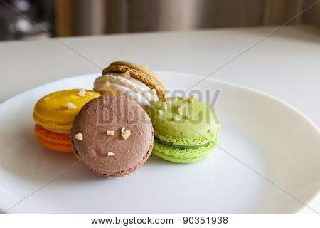 Orange, White, Brown Green Magaroon