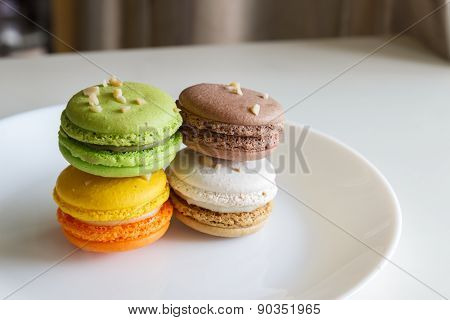 Orange, White, Brown Green Magaroon