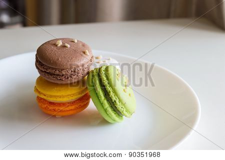 Orange, White, Brown Green Magaroon