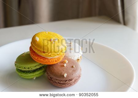 Orange, White, Brown Green Magaroon