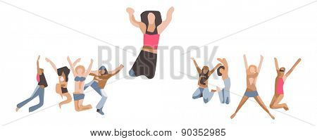 People Jumping Hurray Team 