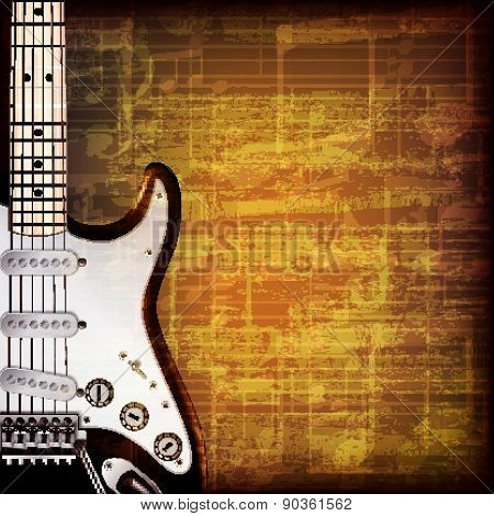 Abstract Grunge Music Background With Electric Guitar