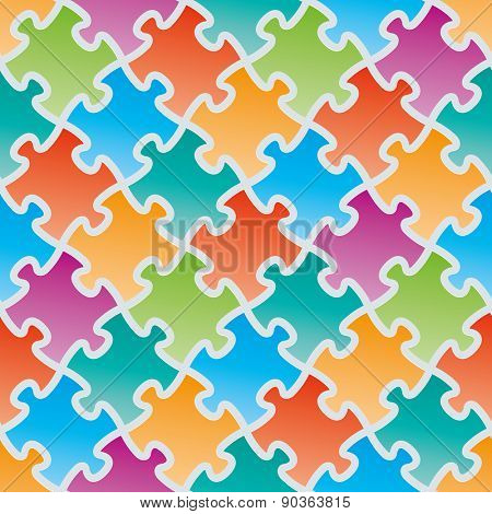 Colorful jigsaw puzzles. 3d seamless background. Vector EPS10.