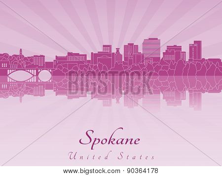Spokane skyline in purple radiant orchid