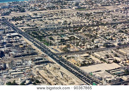 Aerial view of Dubai city, United Arab Emirates