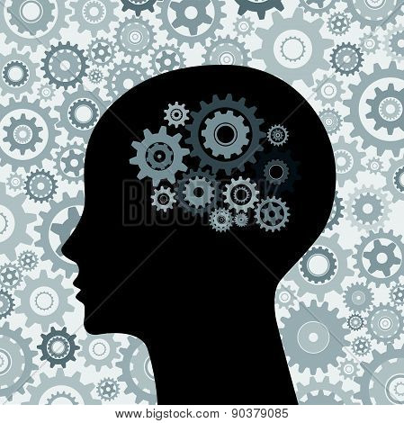 Human brain gears background