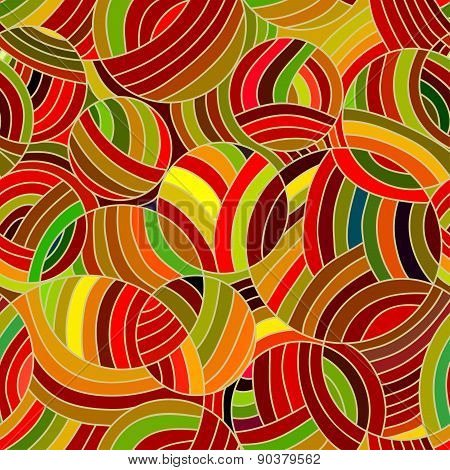 Seamless wave background of doodle drawn lines
