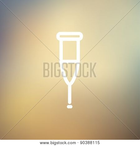 Crutch icon thin line for web and mobile, modern minimalistic flat design. Vector white icon on gradient mesh background.