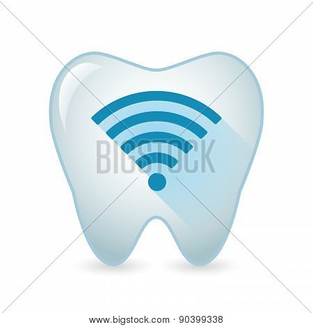 Tooth Icon With A Radio Signal Sign