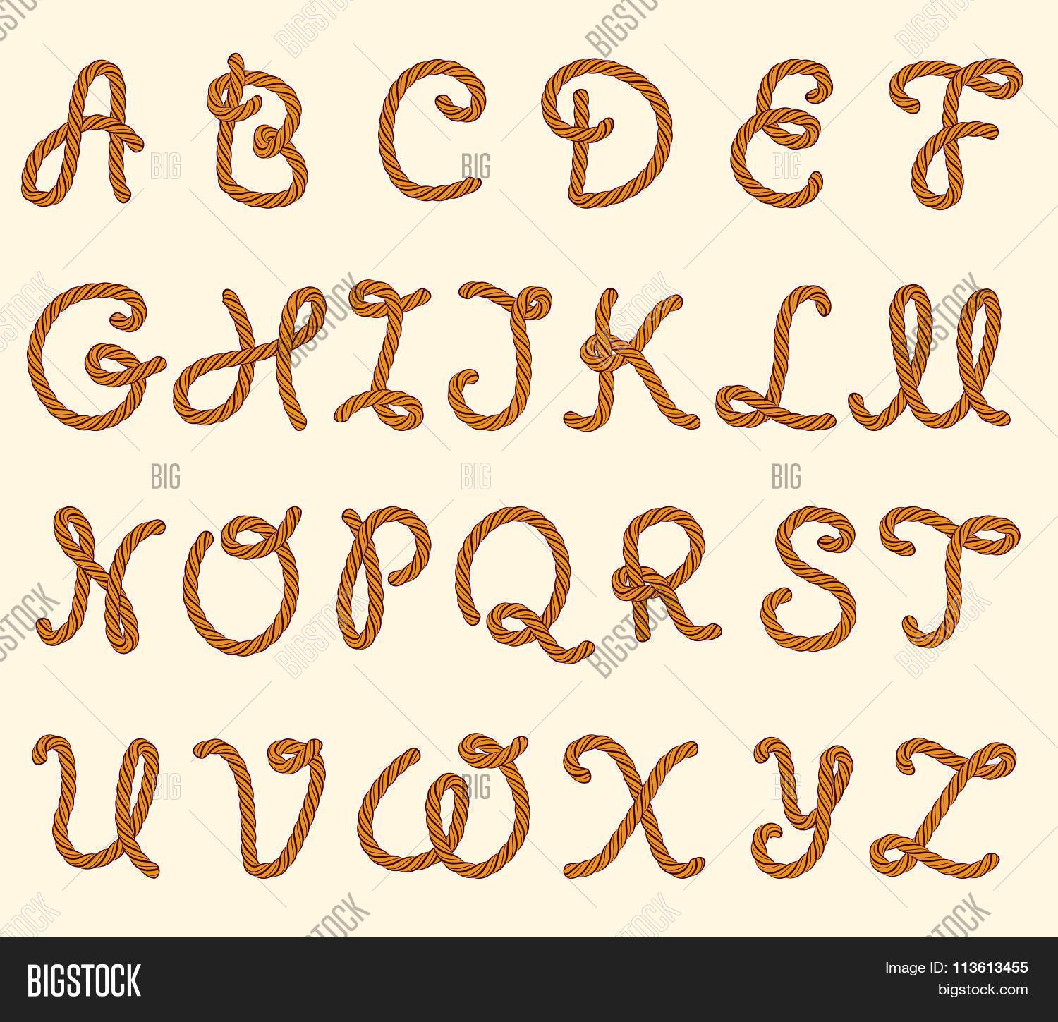 Set Rope Font Latin Vector & Photo (Free Trial) Bigstock