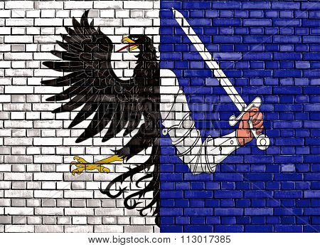 Flag Of Connacht Painted On Brick Wall