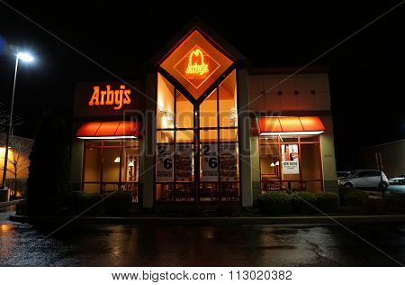 Arby's Restaurant at Night
