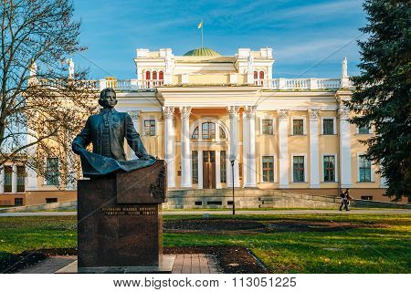 Monument to Count Nikolai Rumyantsev near Palace in Gomel, Belar